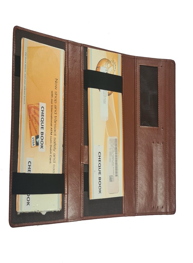 Essart Faux Leather Chequebook Case (AA-21219-Brown) - Image 4